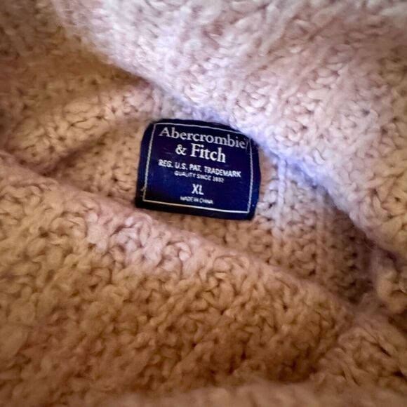 NWOT Abercrombie & Fitch (XL) color block turtleneck sweater, Pink + Gray - Picture 6 of 9